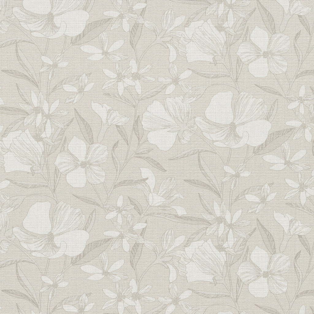 Floral Breeze Wallpaper - Beige pattern