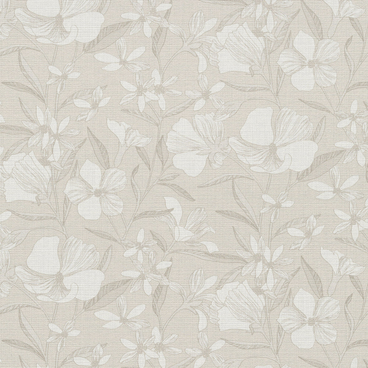 Floral Breeze Wallpaper - Beige pattern