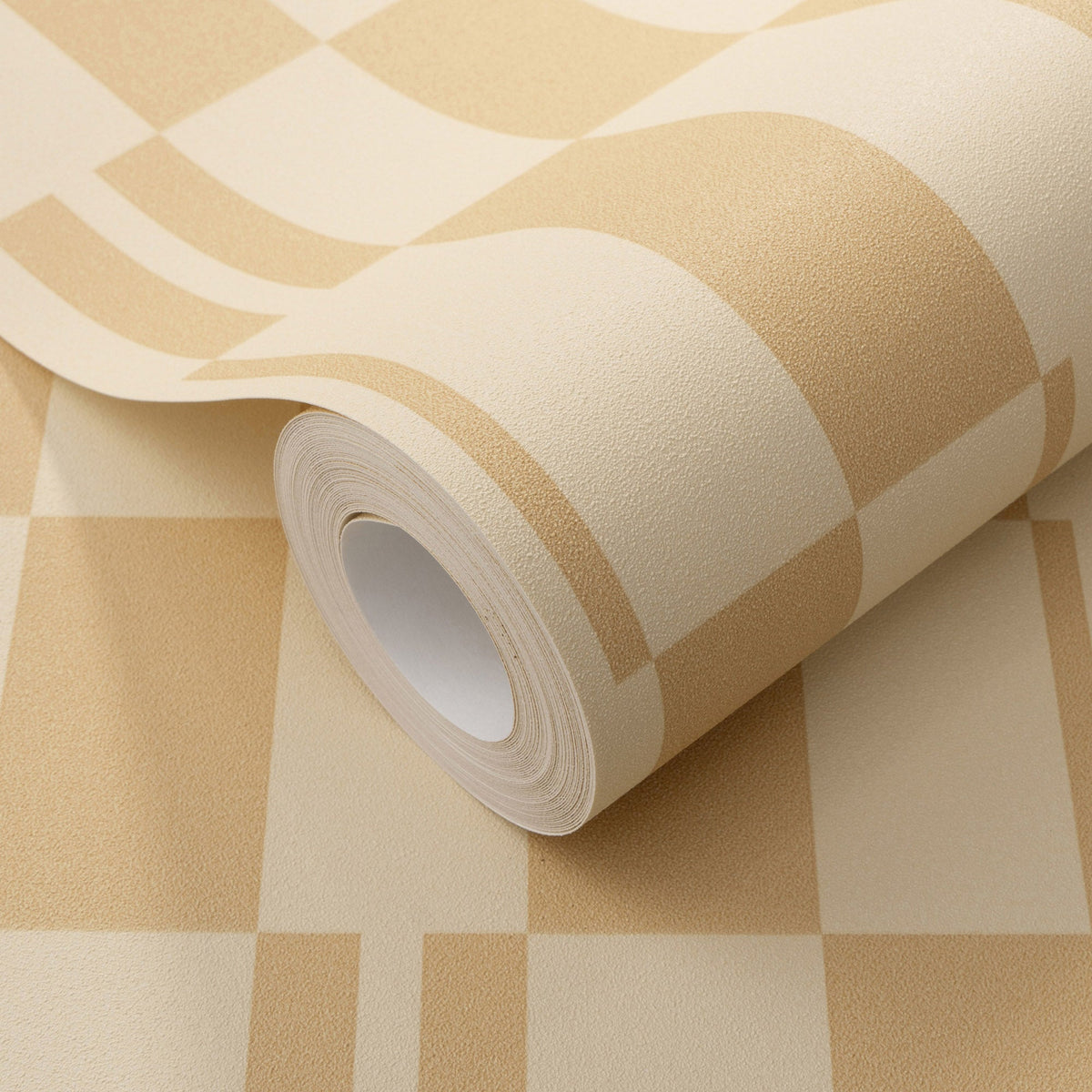 Sun Geo Stripe Wallpaper - Orange room view