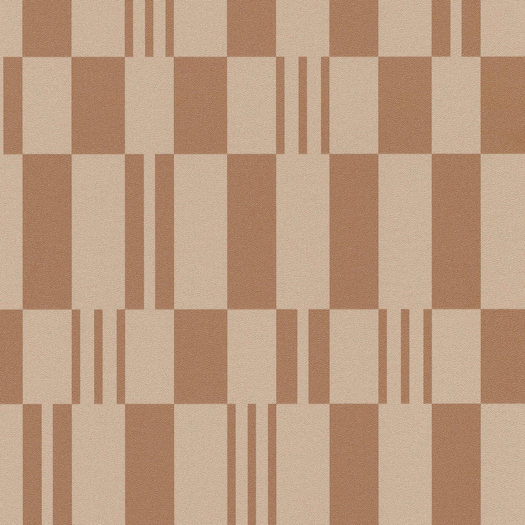 Sun Geo Stripe Wallpaper - Brown pattern
