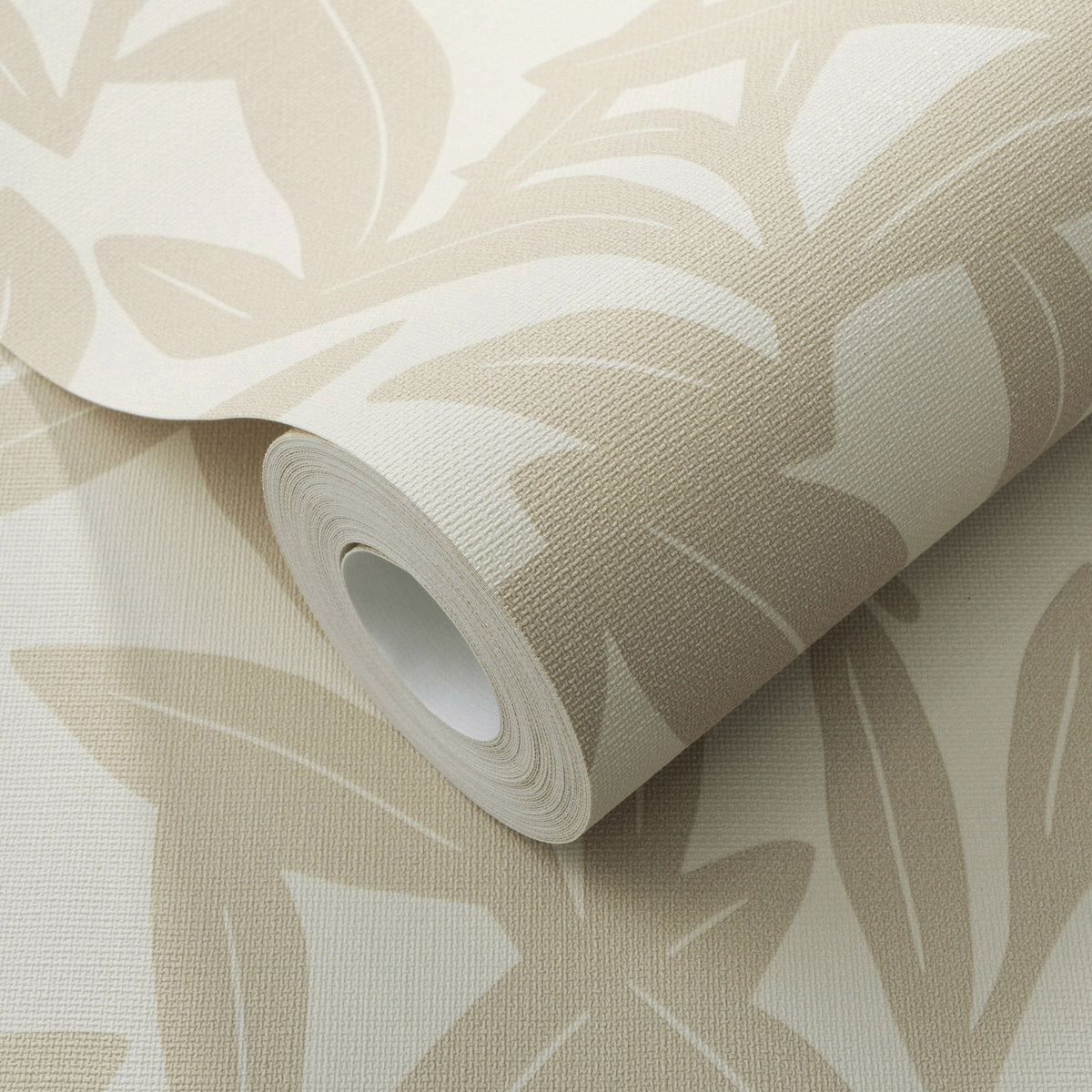 Shadowleaf Wallpaper - Beige room view