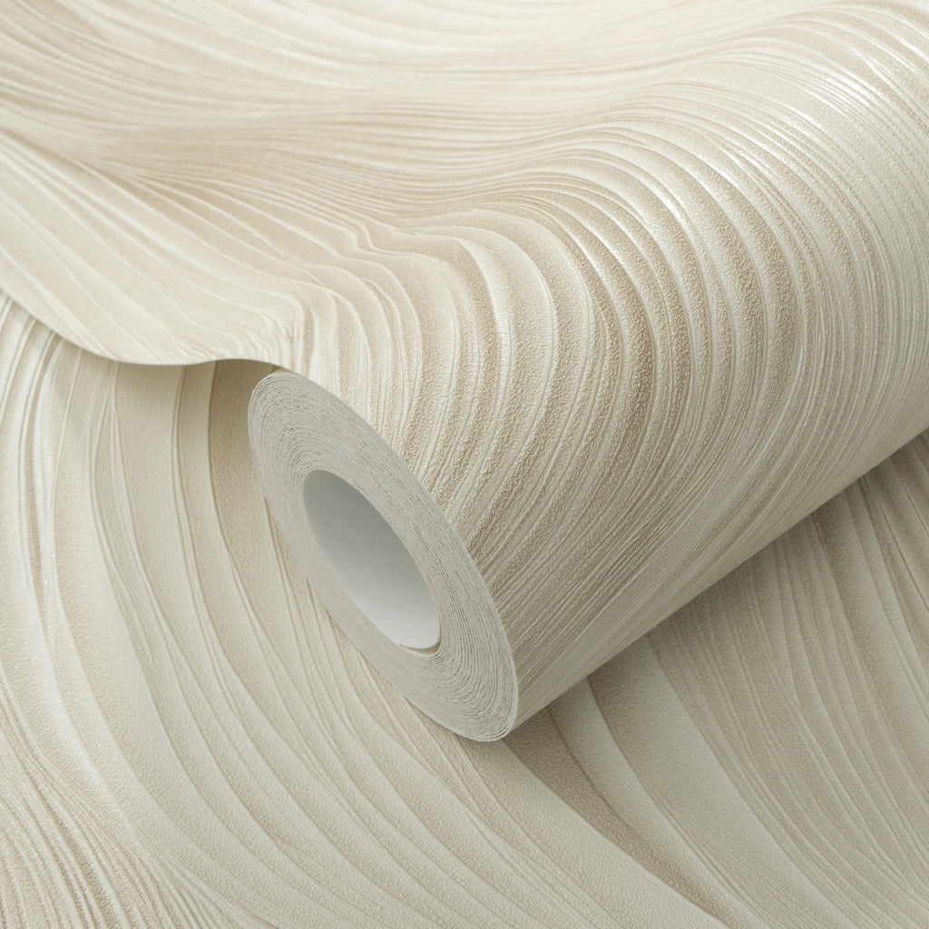 Waves of Light Wallpaper - Beige room view
