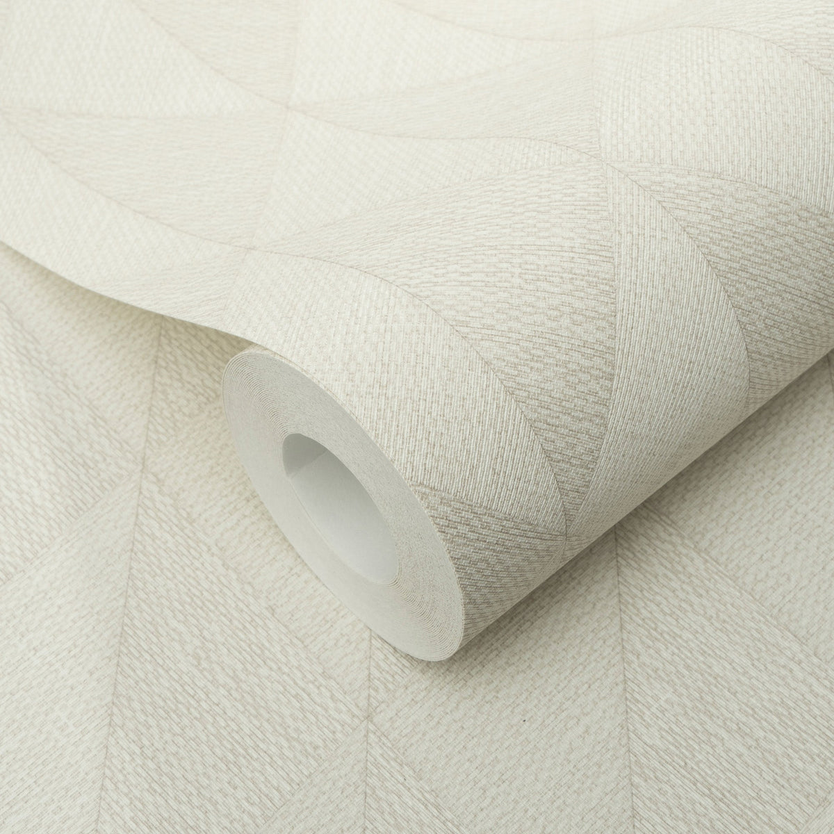 Woven Diamond Whisper Wallpaper - Taupe room view
