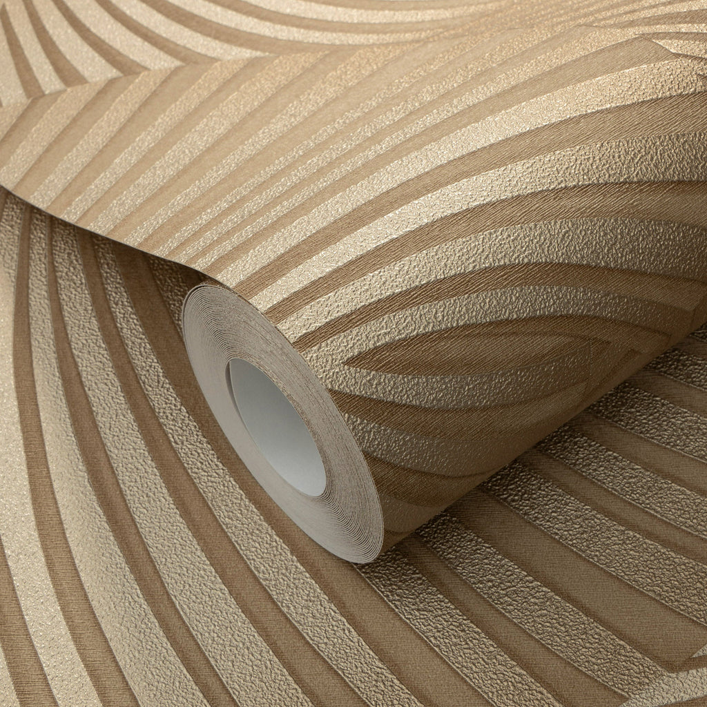 Twill Wallpaper - Gold room view