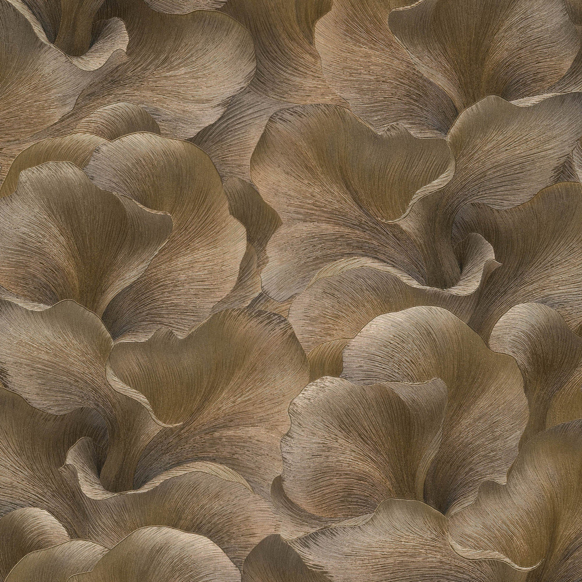 Floral Glow Wallpaper - Brown pattern