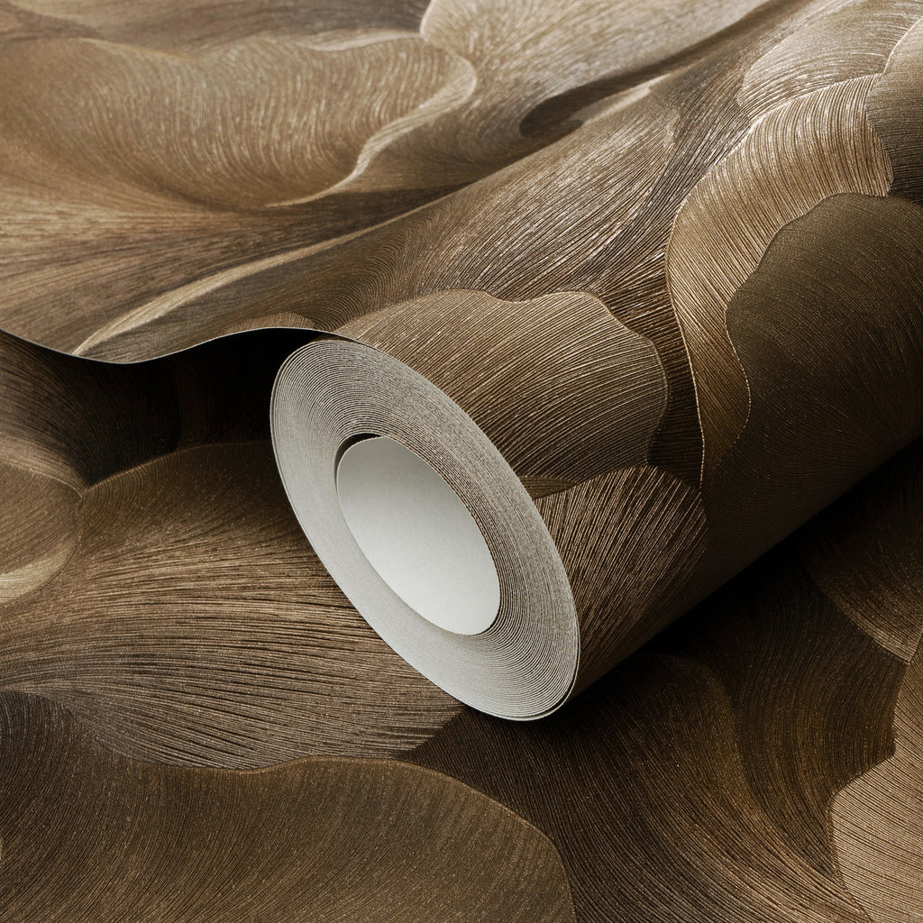 Floral Glow Wallpaper - Brown room view