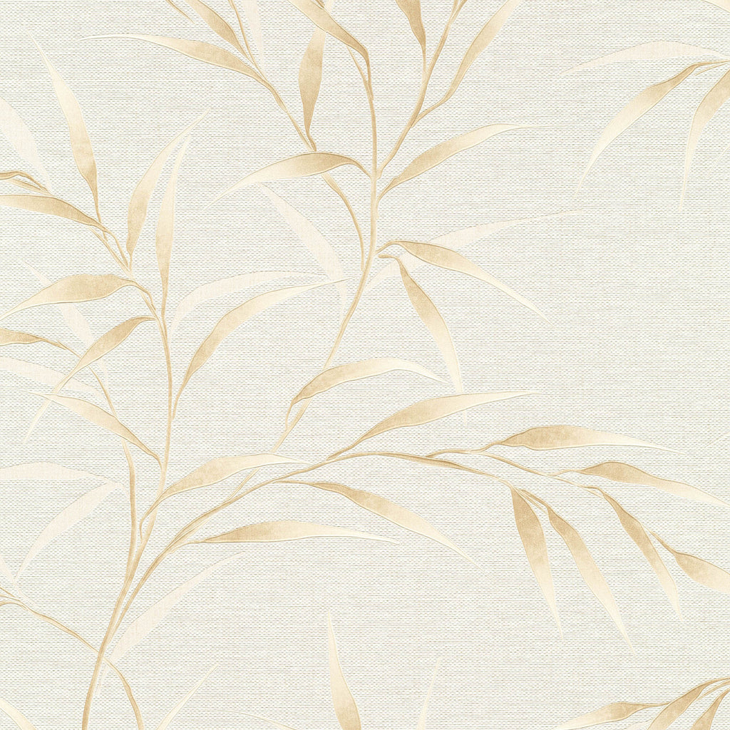 Yamato Leaves Wallpaper - Beige pattern