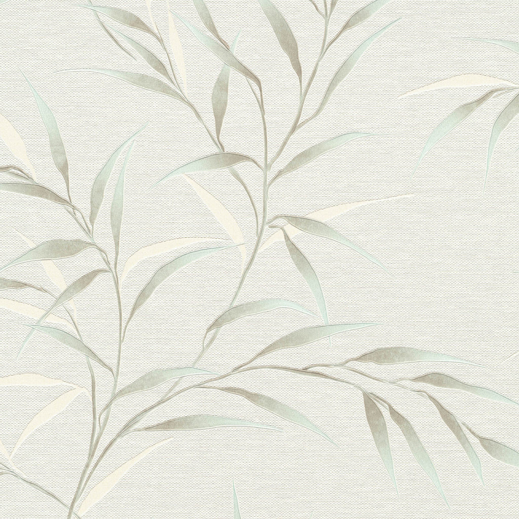 Yamato Leaves Wallpaper - Teal pattern