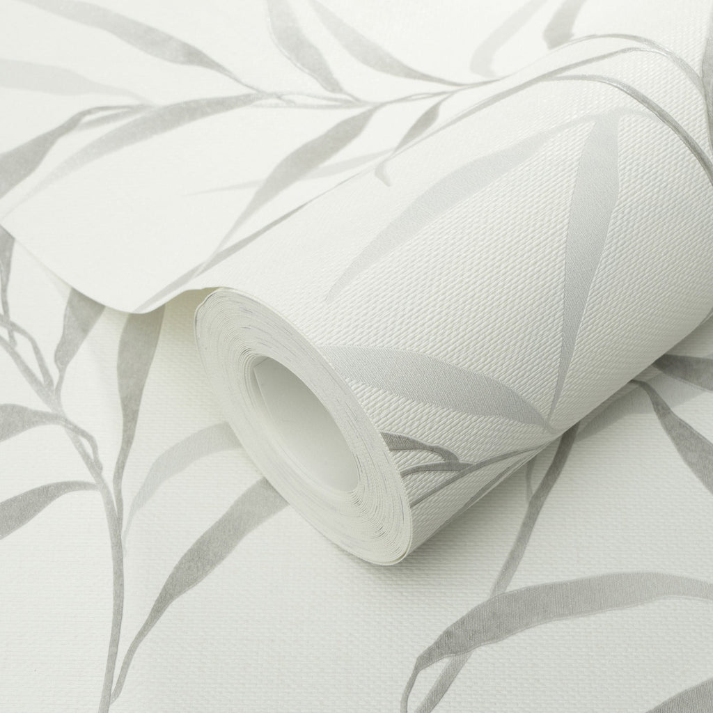 Yamato Leaves Wallpaper - Gray room view