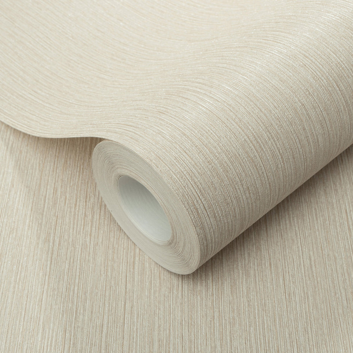 Soft Loom Stria Wallpaper - Beige room view