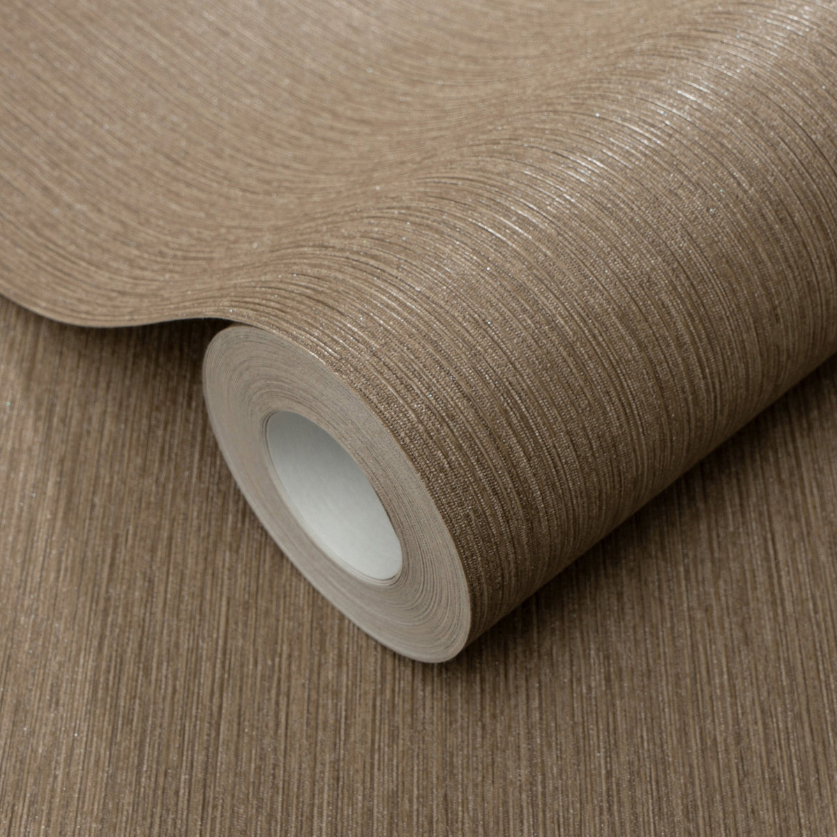 Soft Loom Stria Wallpaper - Brown room view