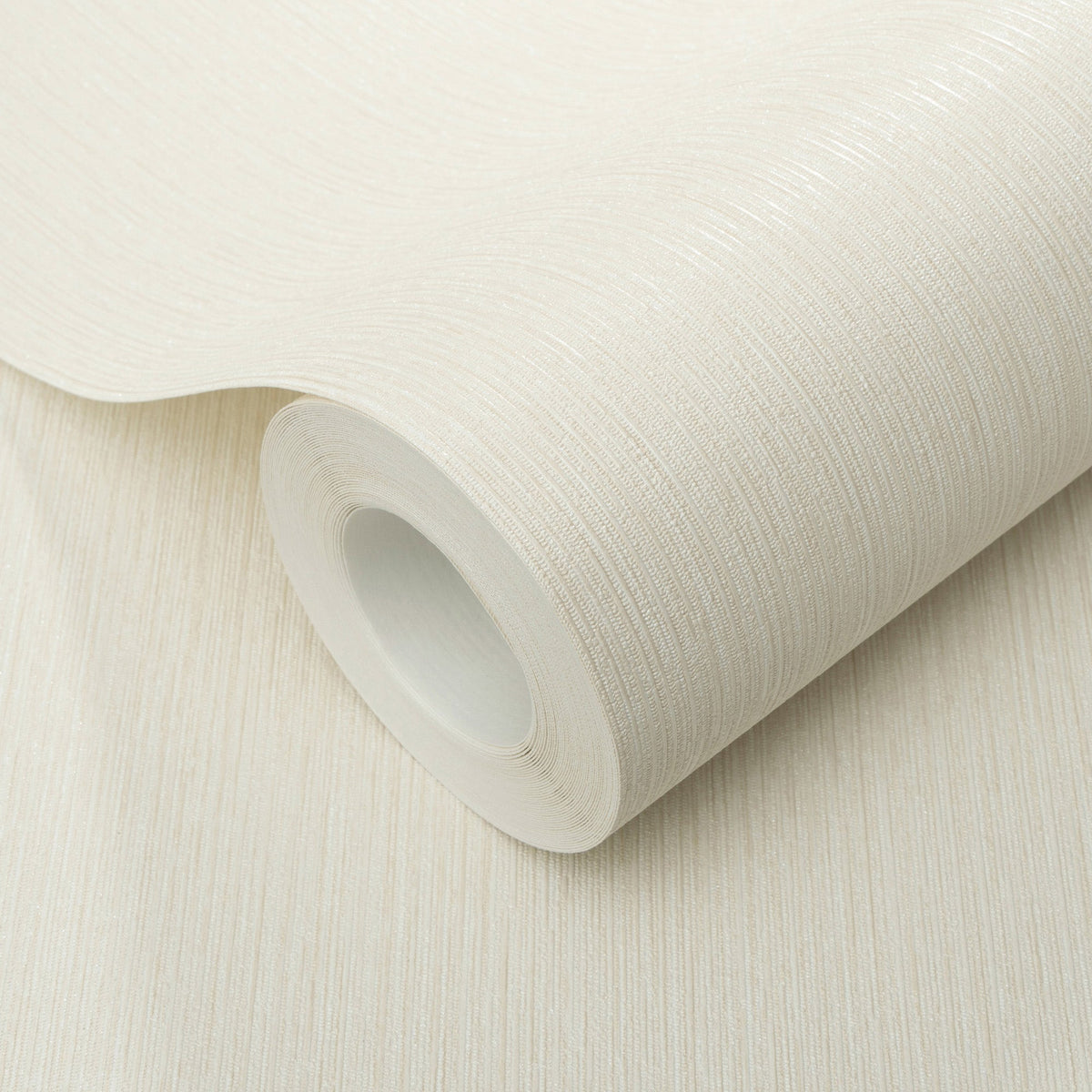 Soft Loom Stria Wallpaper - Cream room view