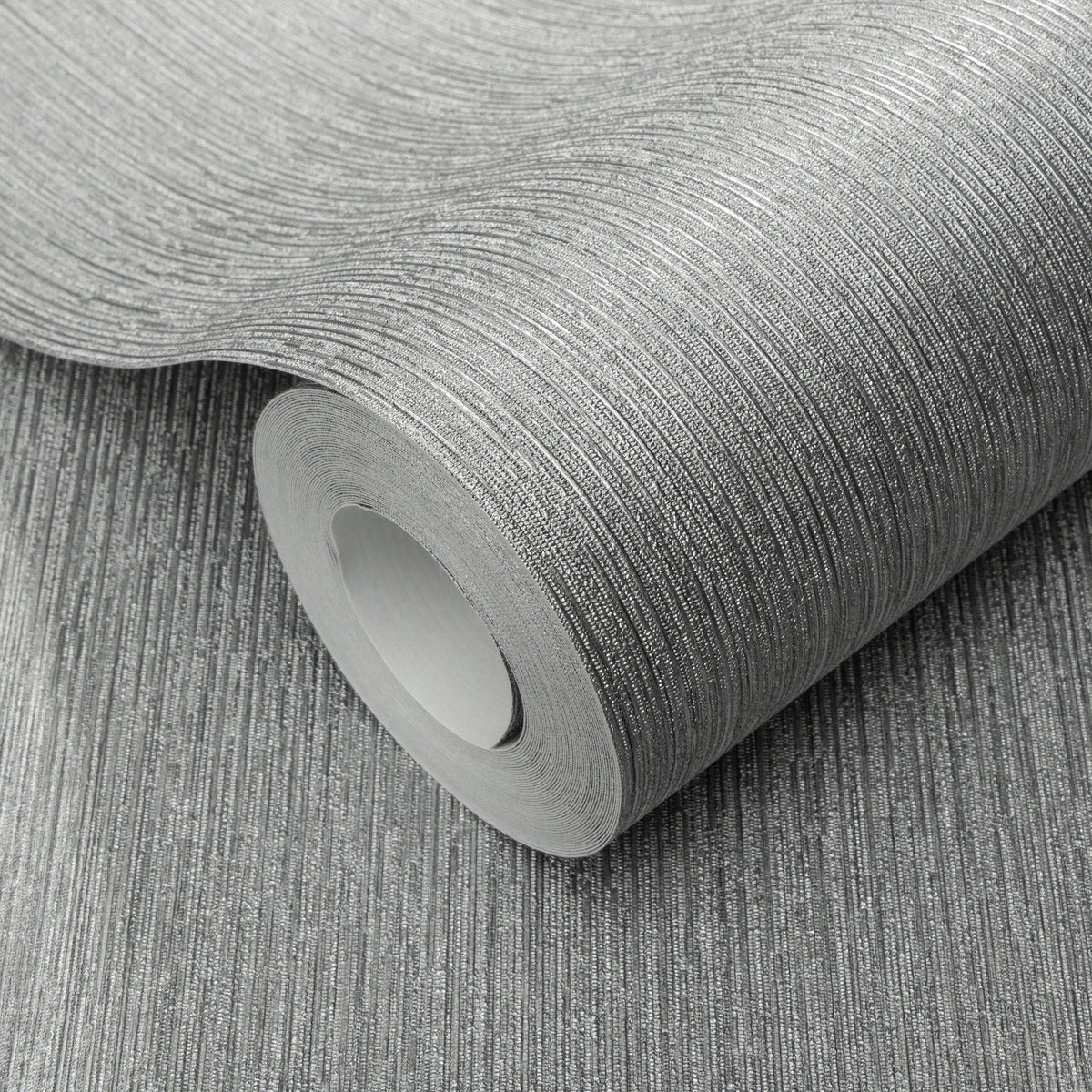 Soft Loom Stria Wallpaper - Silver room view