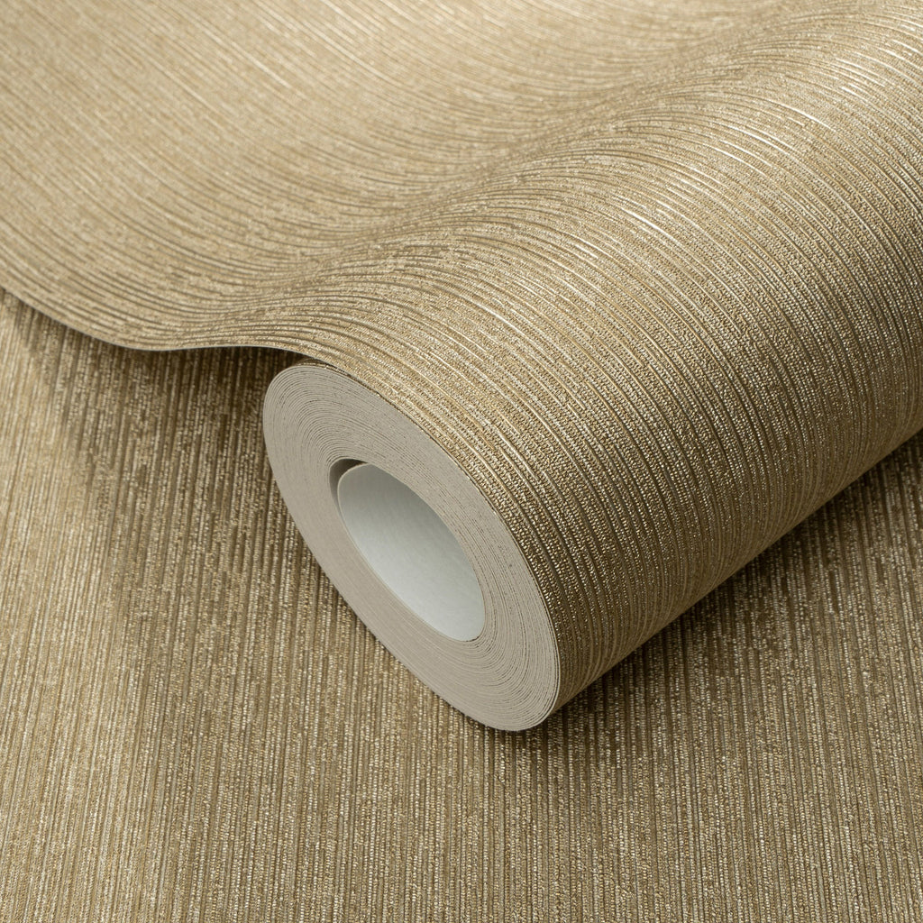 Soft Loom Stria Wallpaper - Gold room view