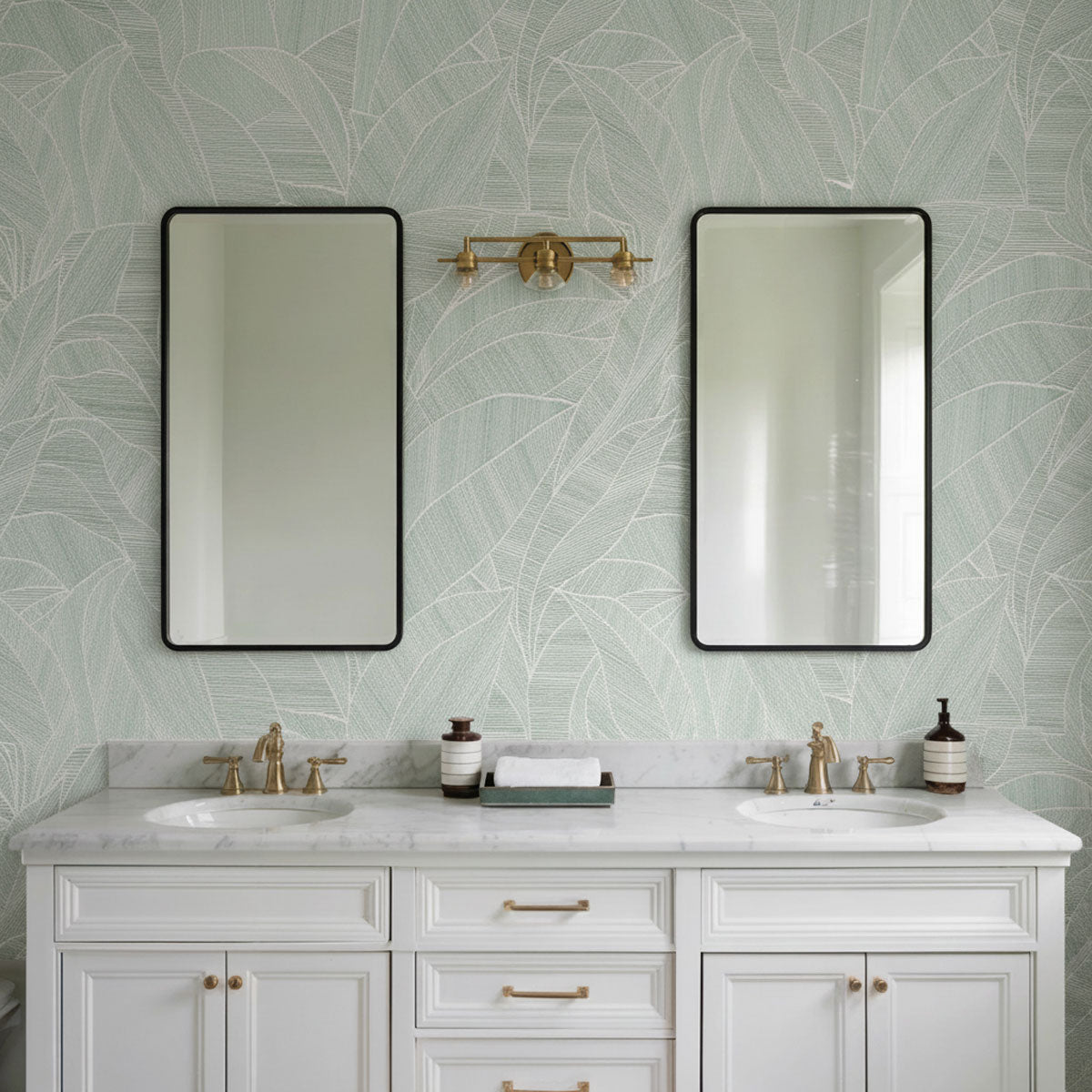 Silvana Leaves Wallpaper - Green room view