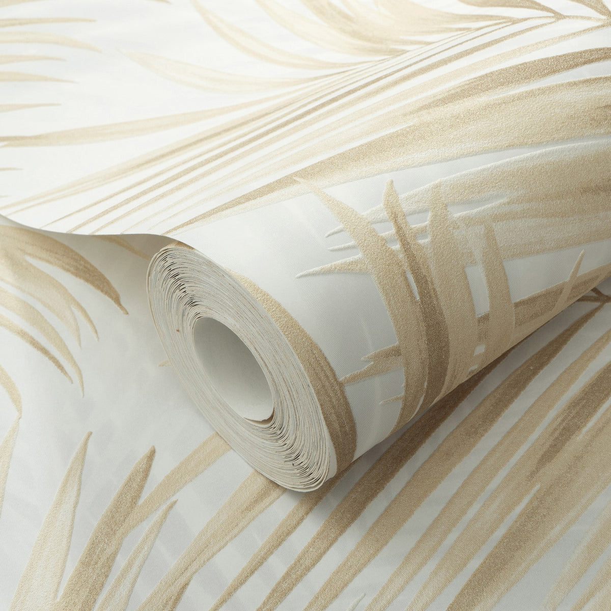 Calvado Palm Wallpaper - Beige room view