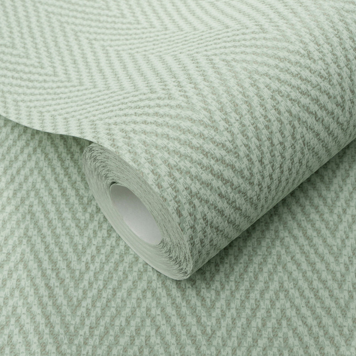 Varella Chevron Stripe Wallpaper - Green room view