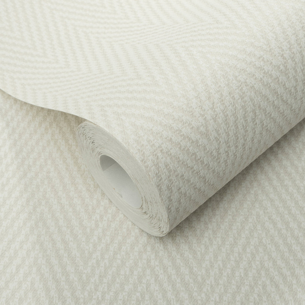 Varella Chevron Stripe Wallpaper - Cream room view