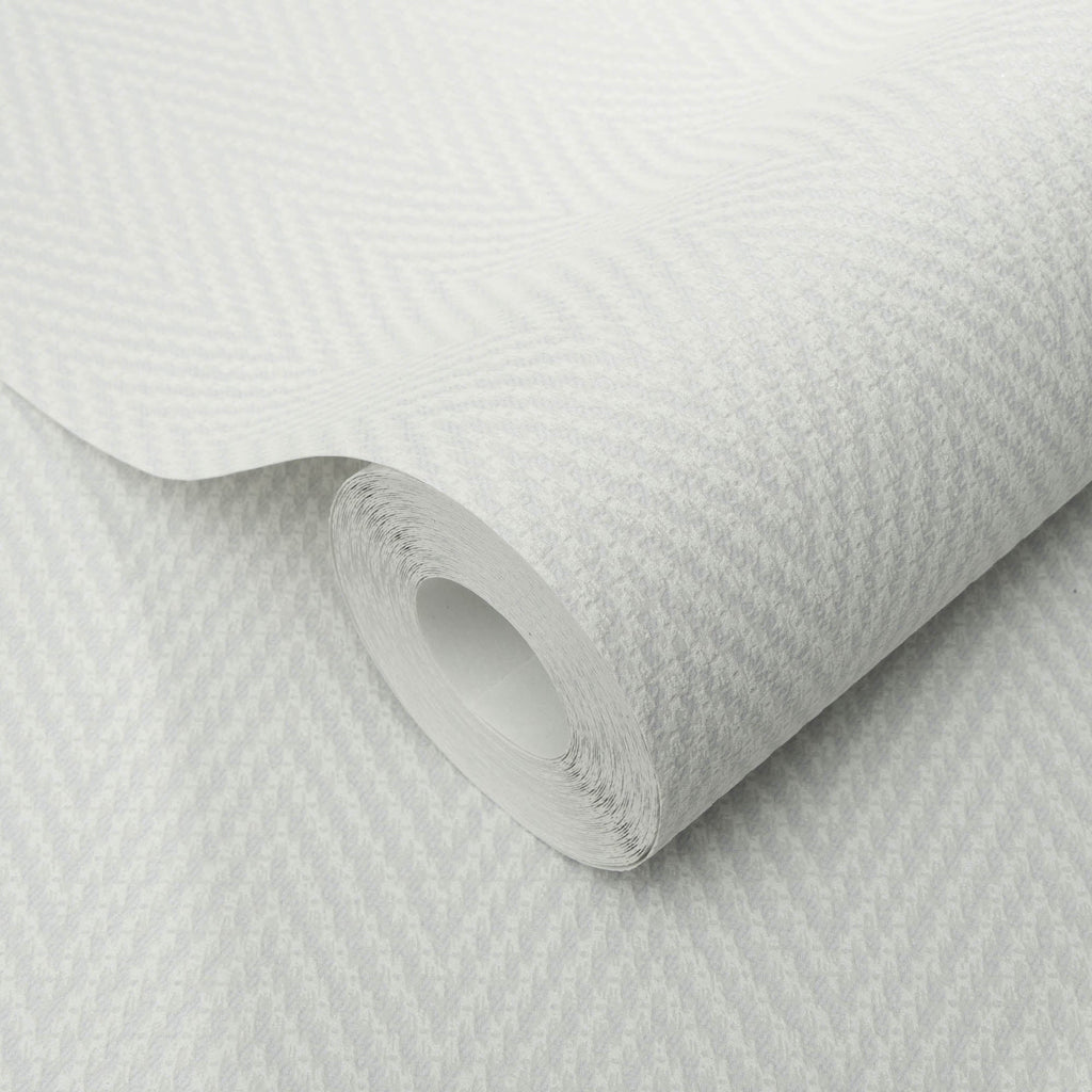 Varella Chevron Stripe Wallpaper - Gray room view