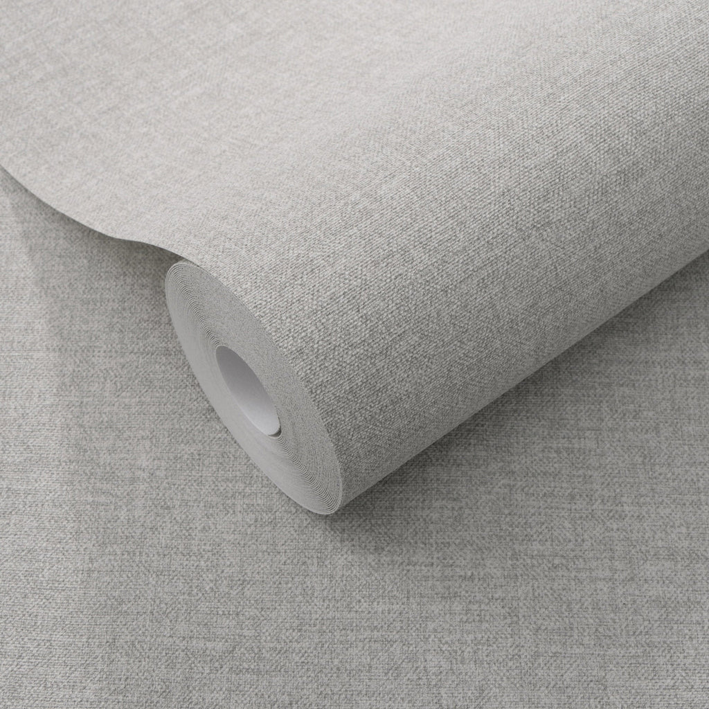 Linen Serenity Wallpaper - Light Gray room view