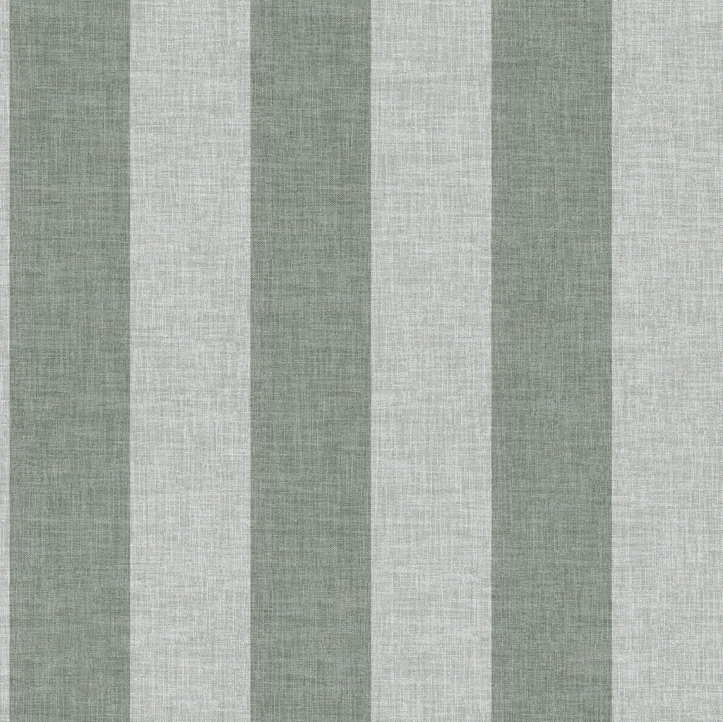 Antibes Linen Stripes Wallpaper - Green pattern
