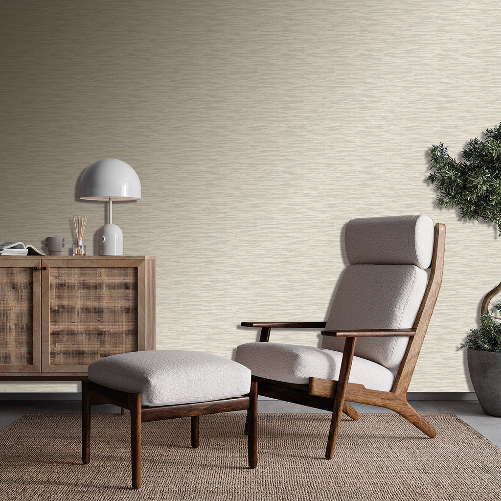 Horizon Wallpaper - Taupe room view