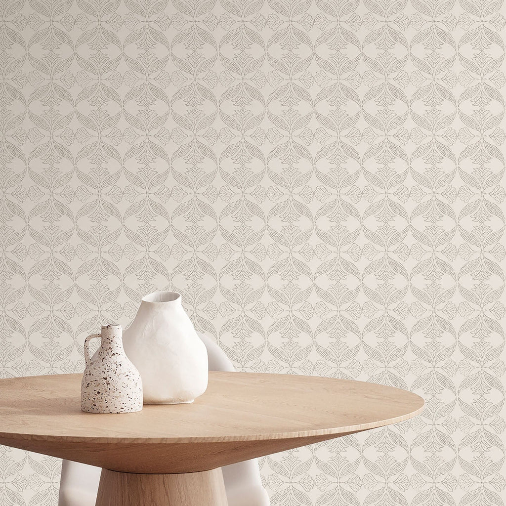 Ornament Wallpaper - Beige room view
