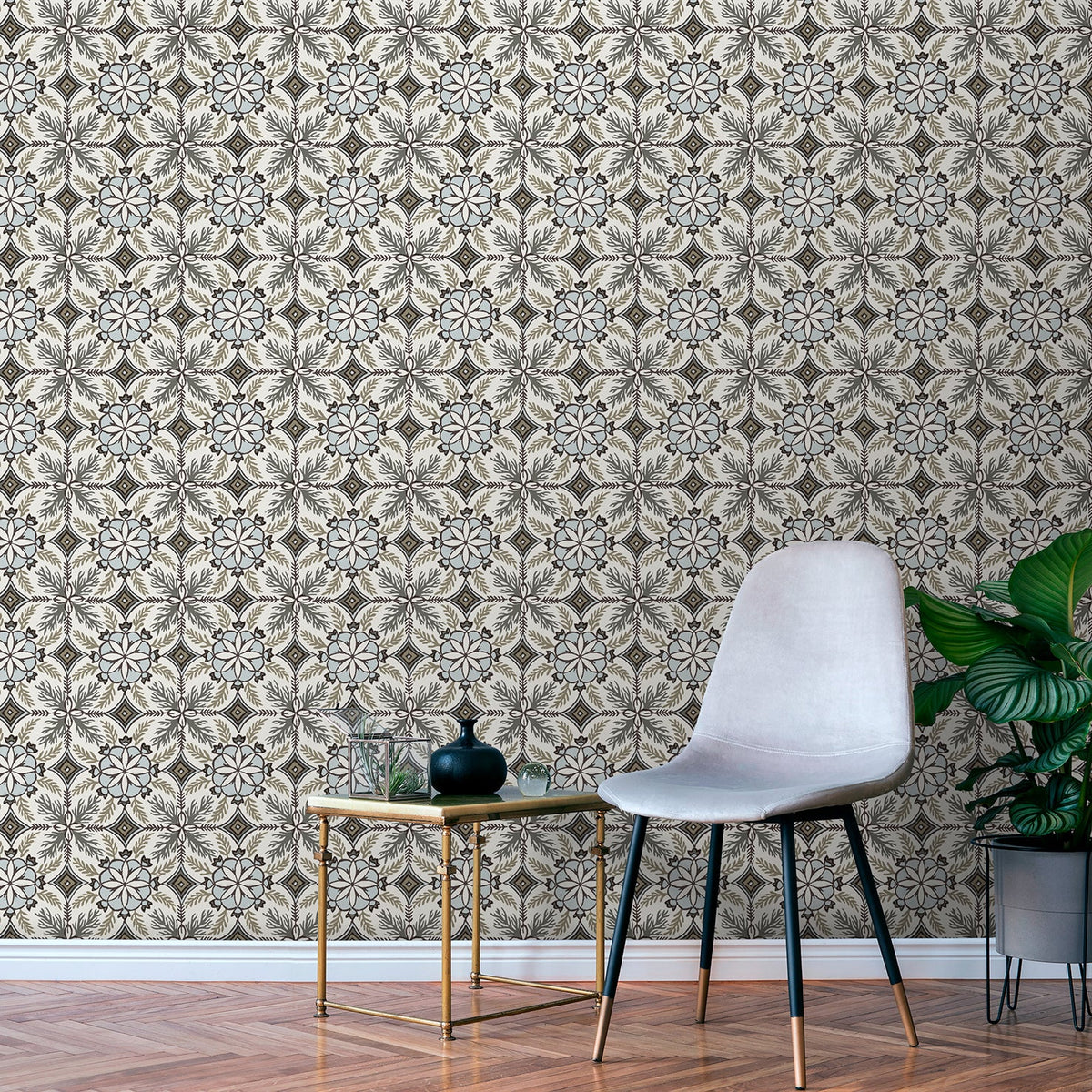 Morocco Wallpaper - Taupe room view