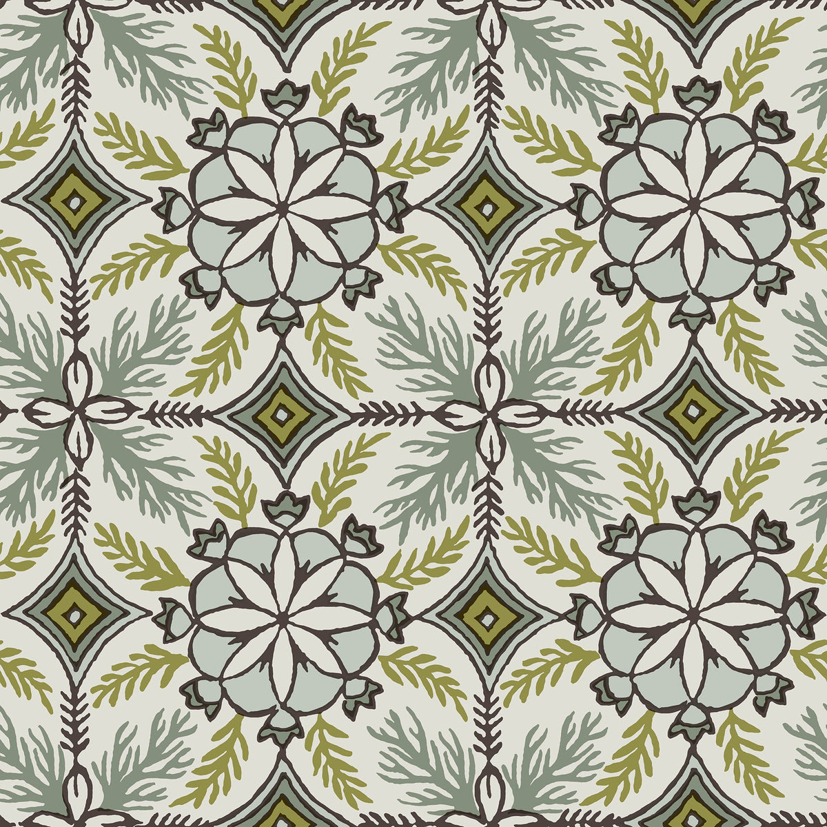 Morocco Wallpaper - Green pattern