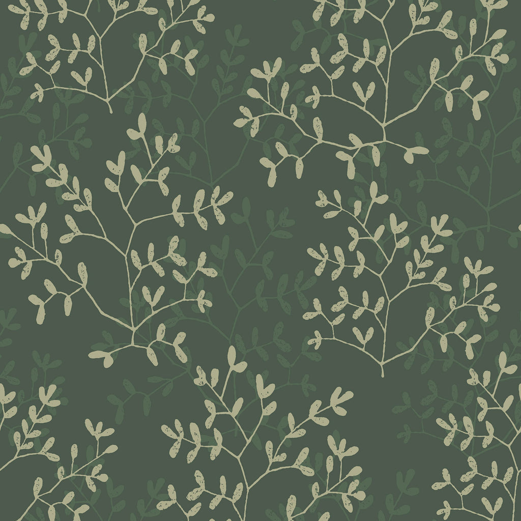 Antibes Branches Wallpaper - Green pattern