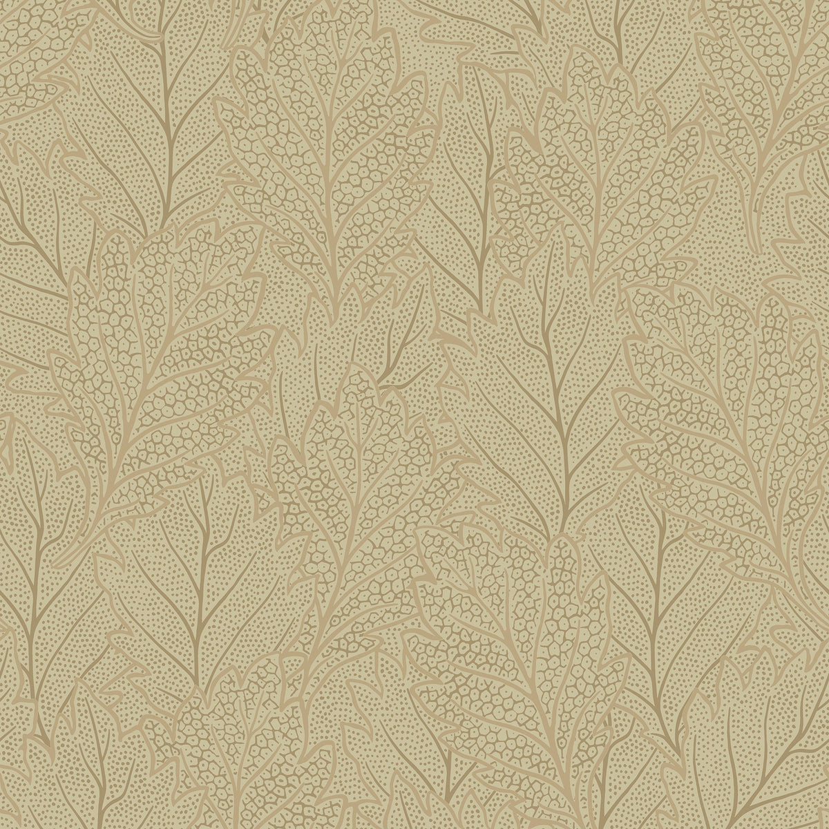 Quercus Leaves Wallpaper - Green pattern