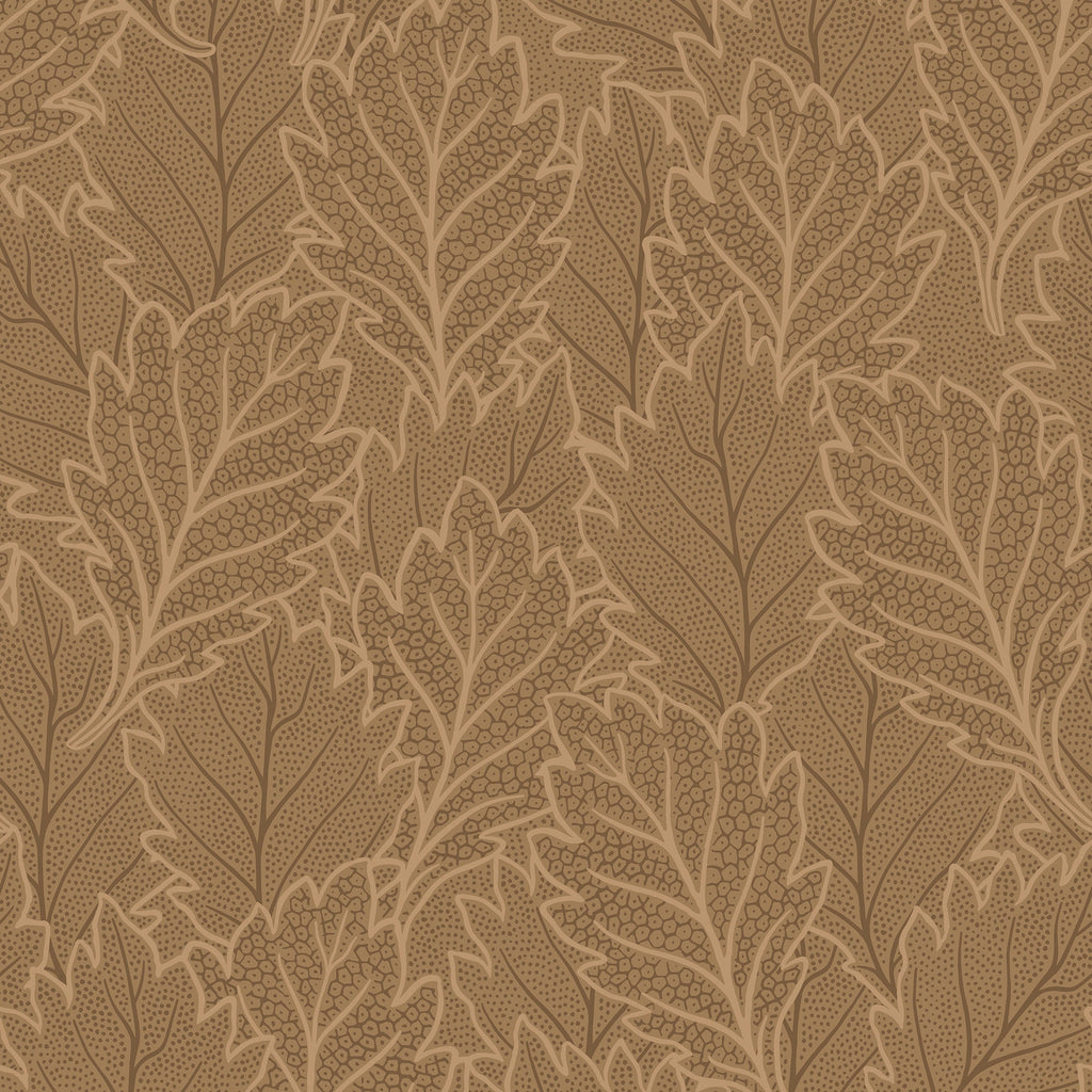 Quercus Leaves Wallpaper - Brown pattern