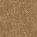 Quercus Leaves Wallpaper - Brown pattern