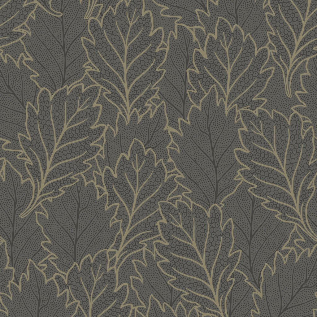 Quercus Leaves Wallpaper - Gray pattern