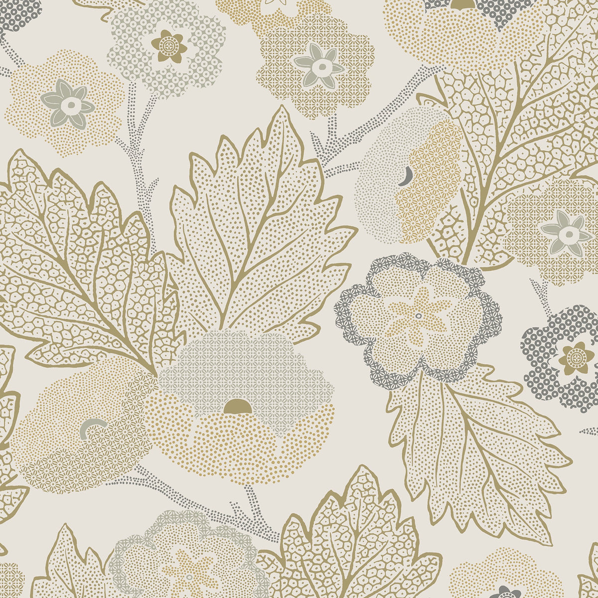 Antibes Flora Wallpaper - Beige pattern