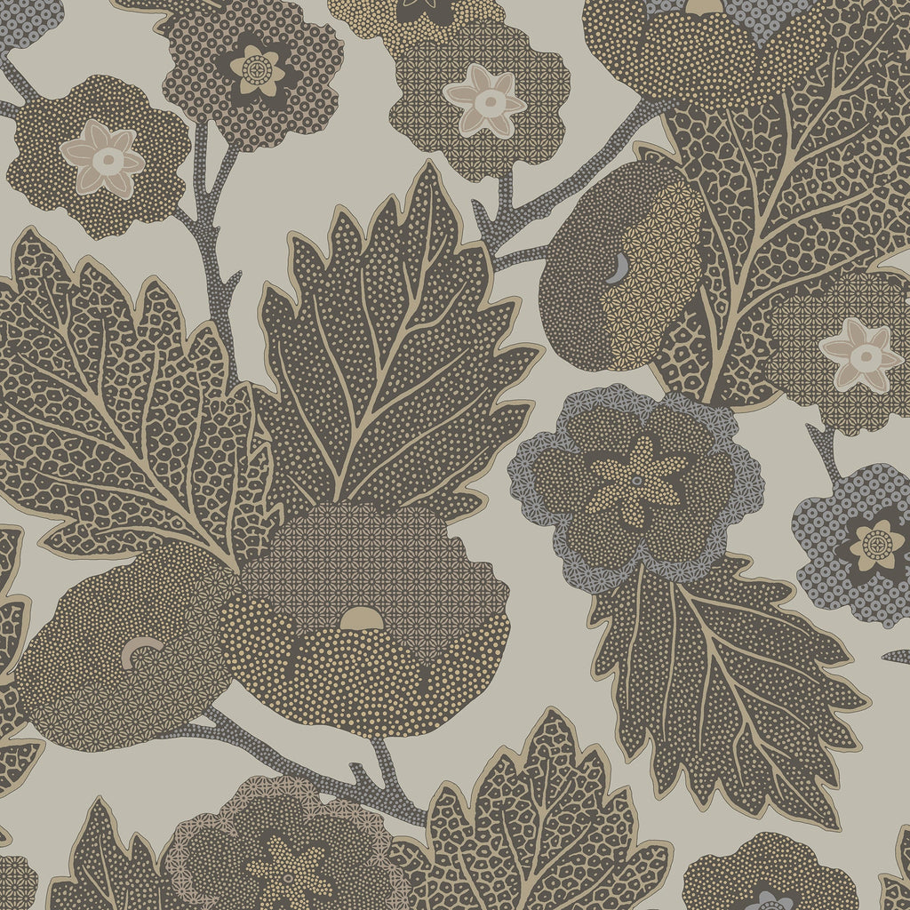 Antibes Flora Wallpaper - Gray pattern