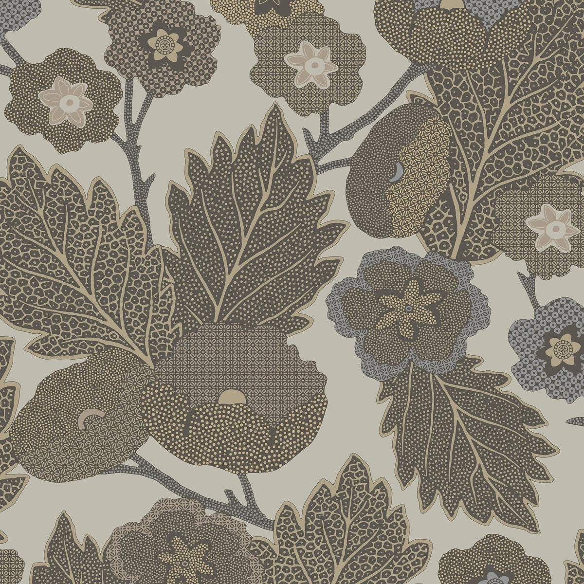 Antibes Flora Wallpaper - Gray pattern