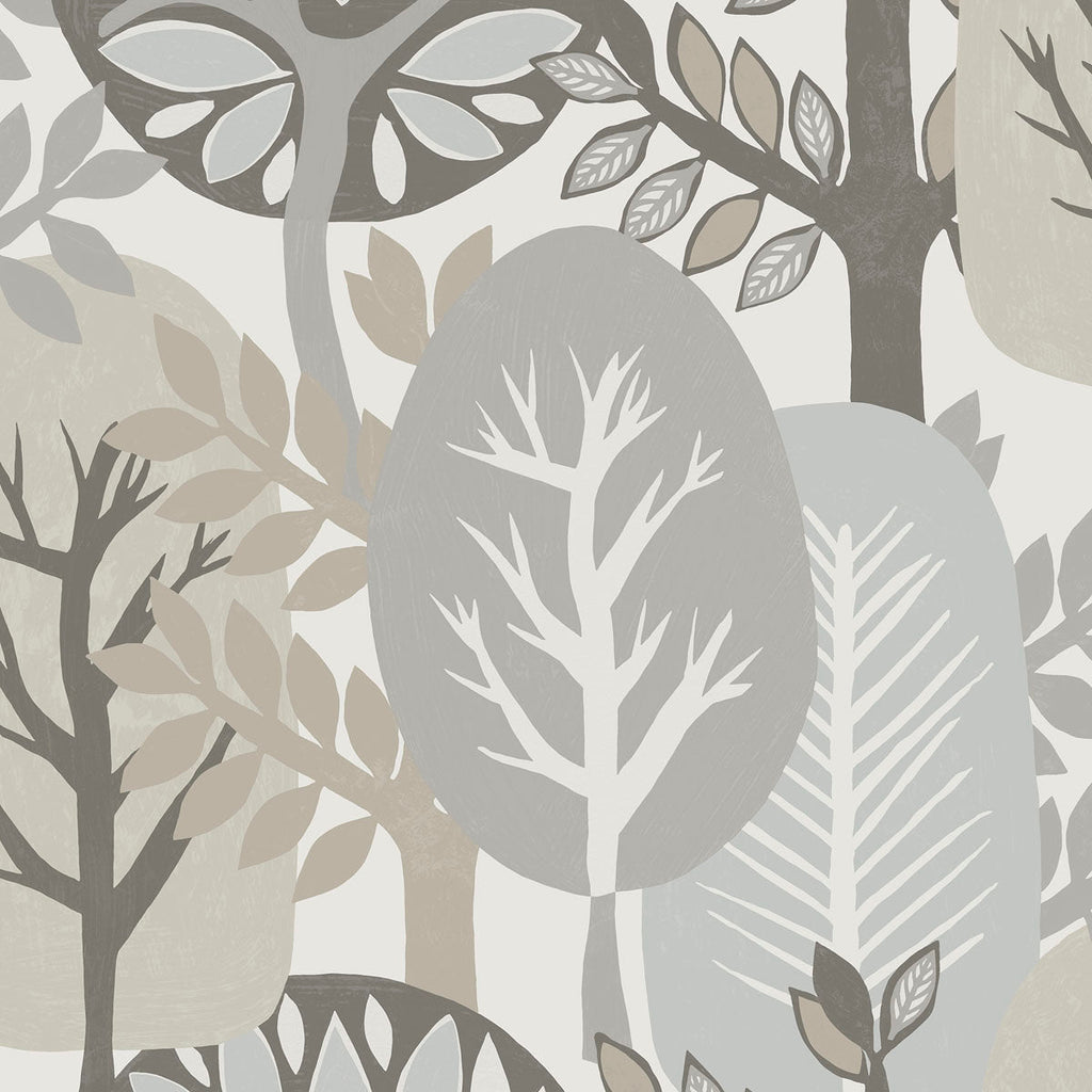 Antibes Nature Forest Wallpaper - Gray pattern