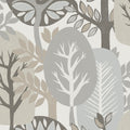 Antibes Nature Forest Wallpaper - Gray pattern