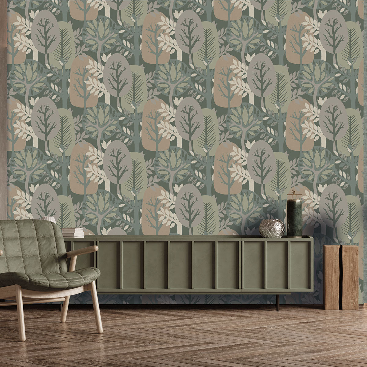 Antibes Nature Forest Wallpaper - Green room view