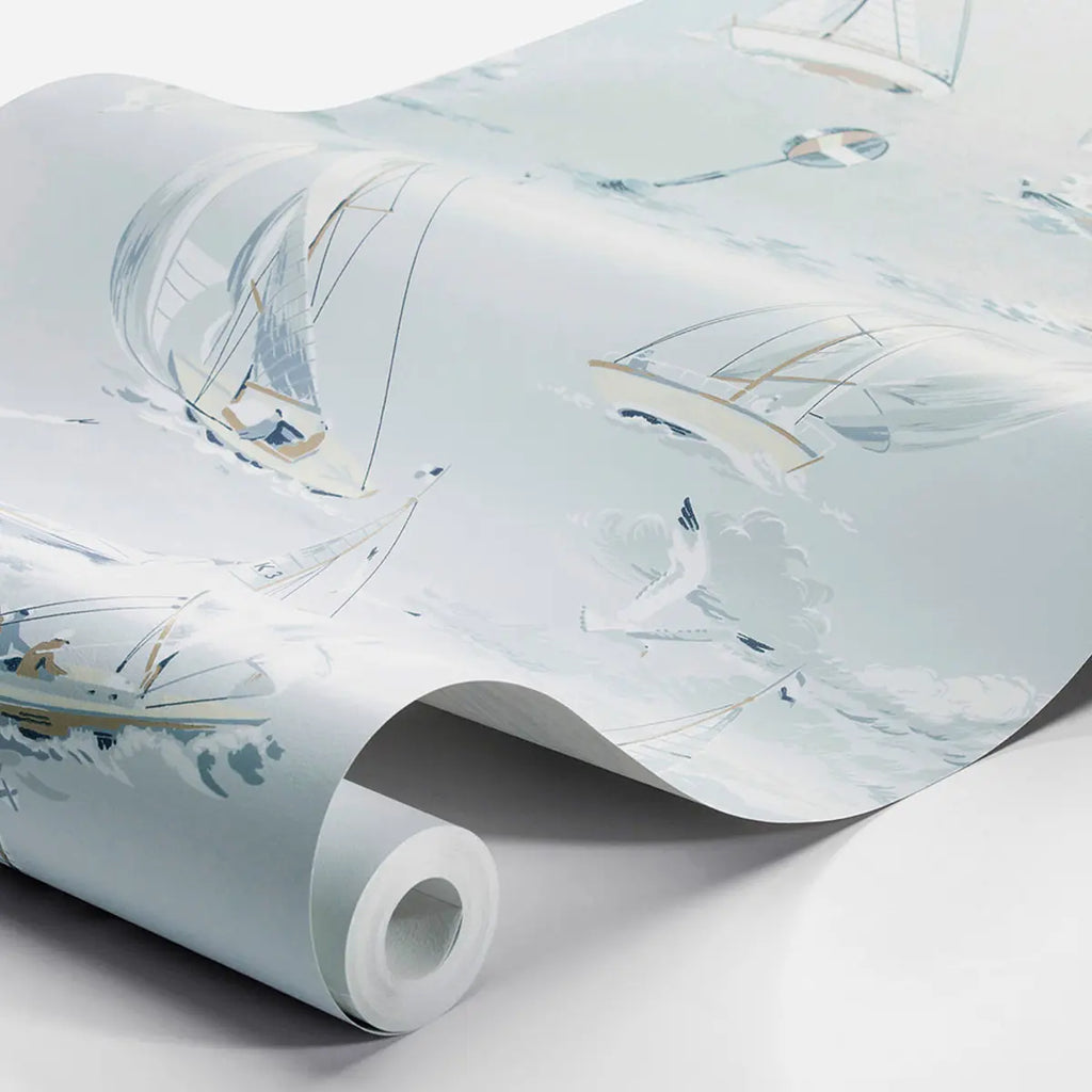 Sailboats Wallpaper in an interior setting