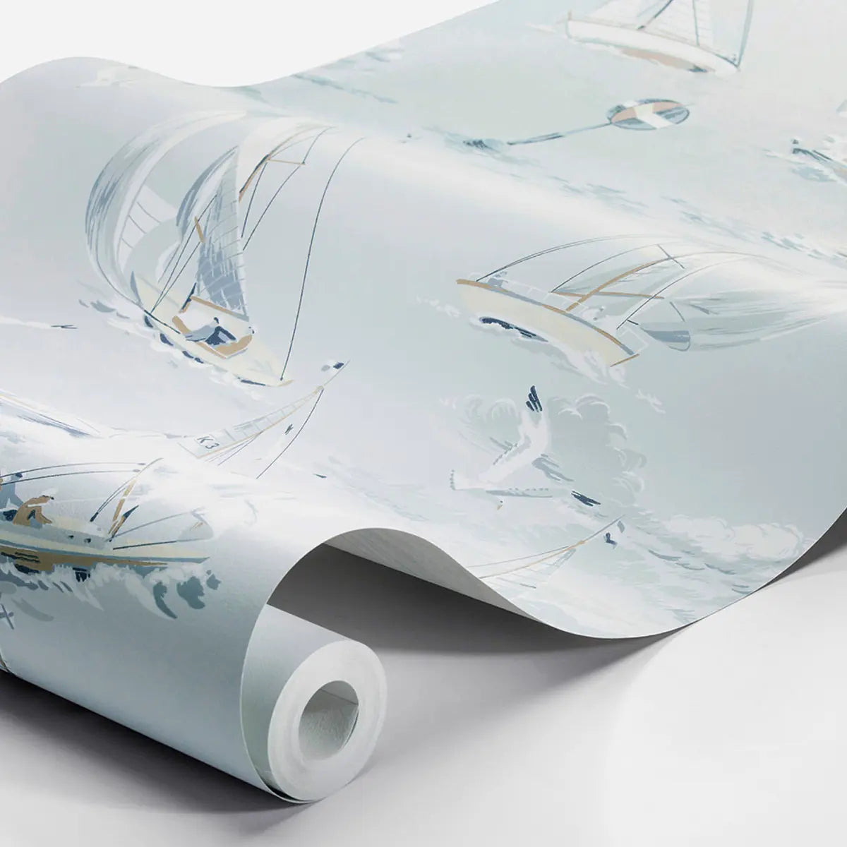 Sailboats Wallpaper in an interior setting