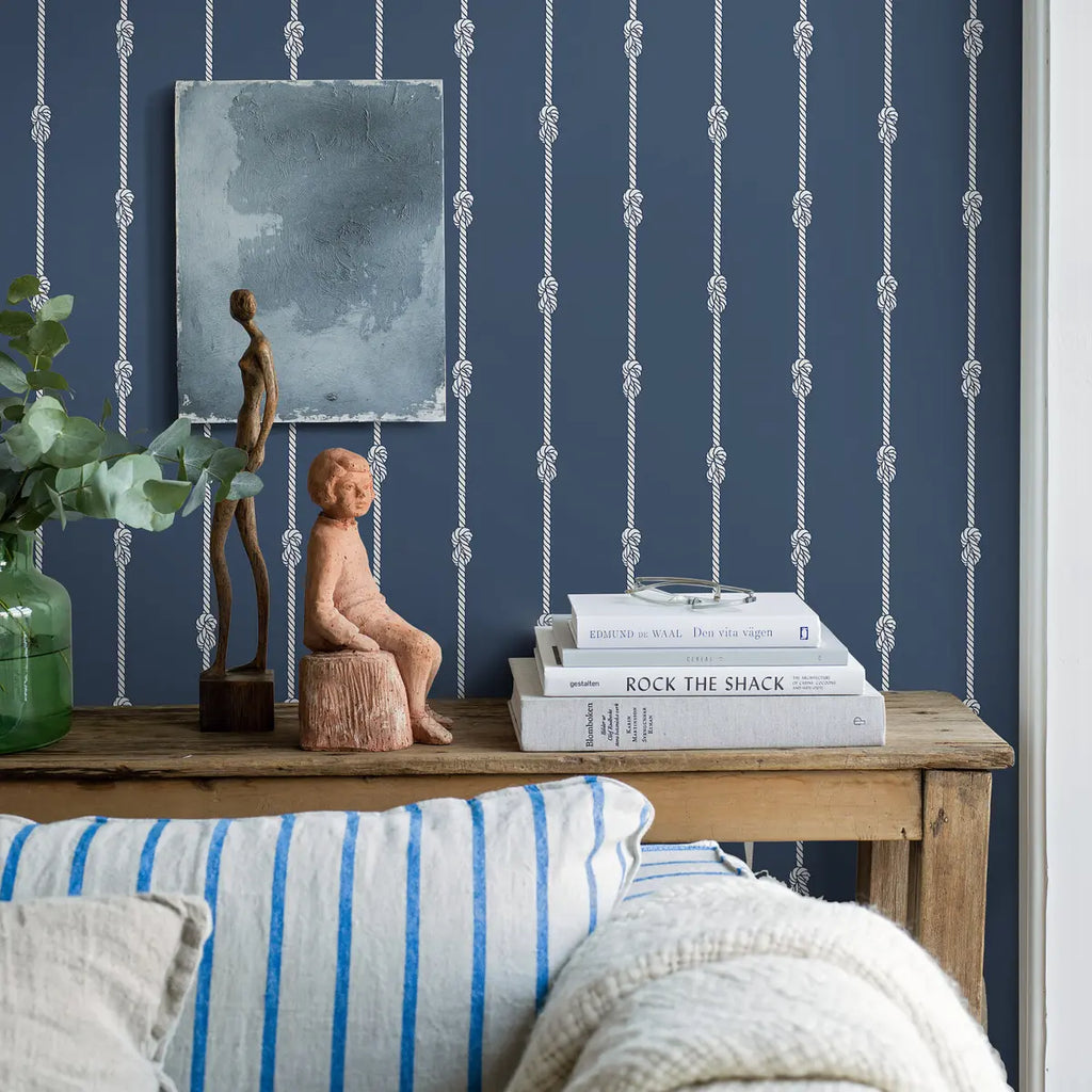 Knot Stripe Wallpaper in an interior setting