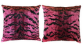 scalamandre tiger silk pink pillow pair
