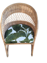 Load image into Gallery viewer, pair rattan dining chairs and fabric cushion