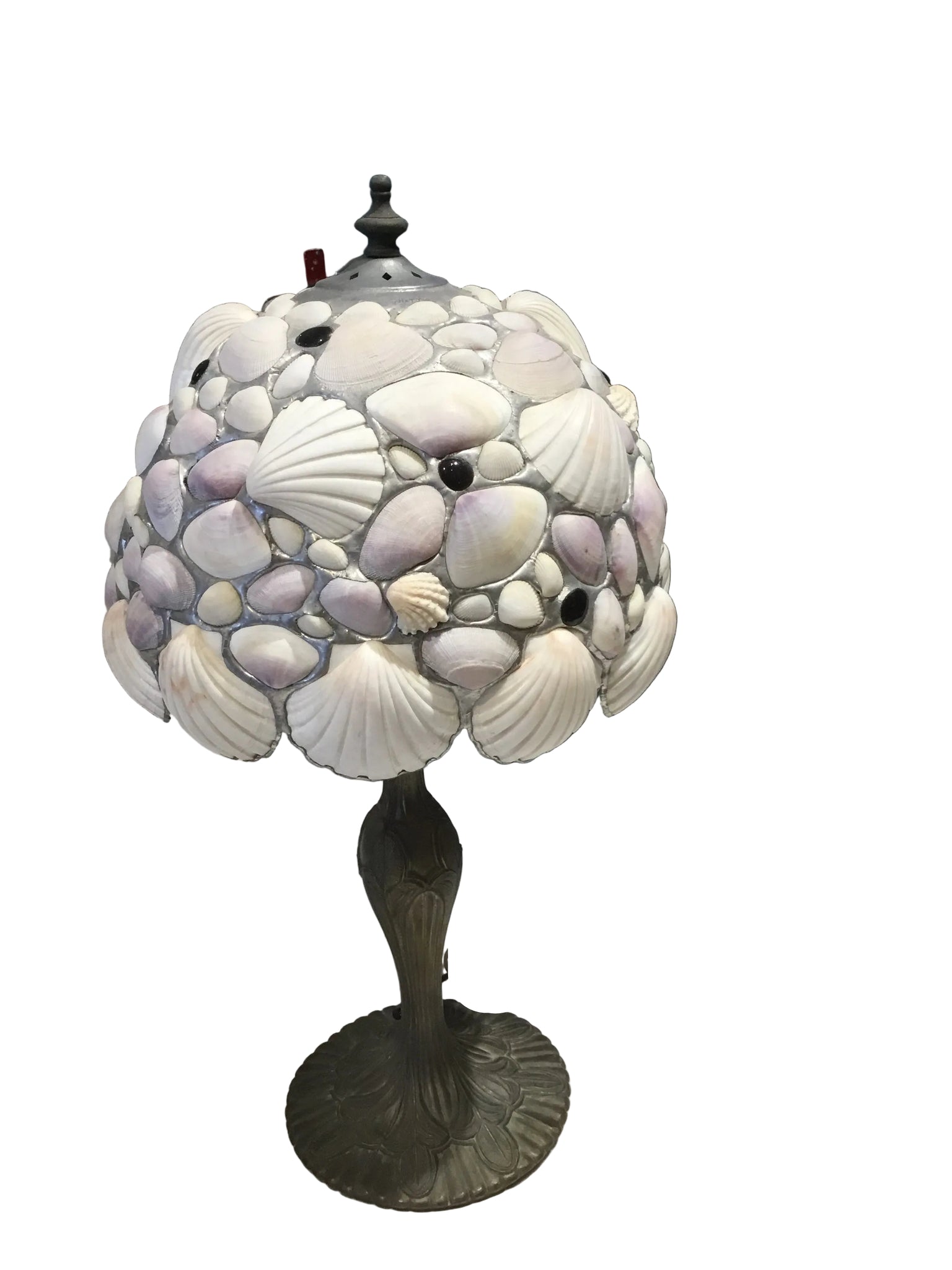 handcrafted seashell table lamp with a patinated base – Wallpaper Your ...