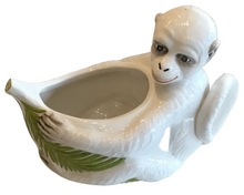 Load image into Gallery viewer, Charming Chinoiserie Monkey Planter/Bowl | Hollywood Regency Style Ceramic Dish