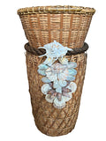 large basket with sea shells