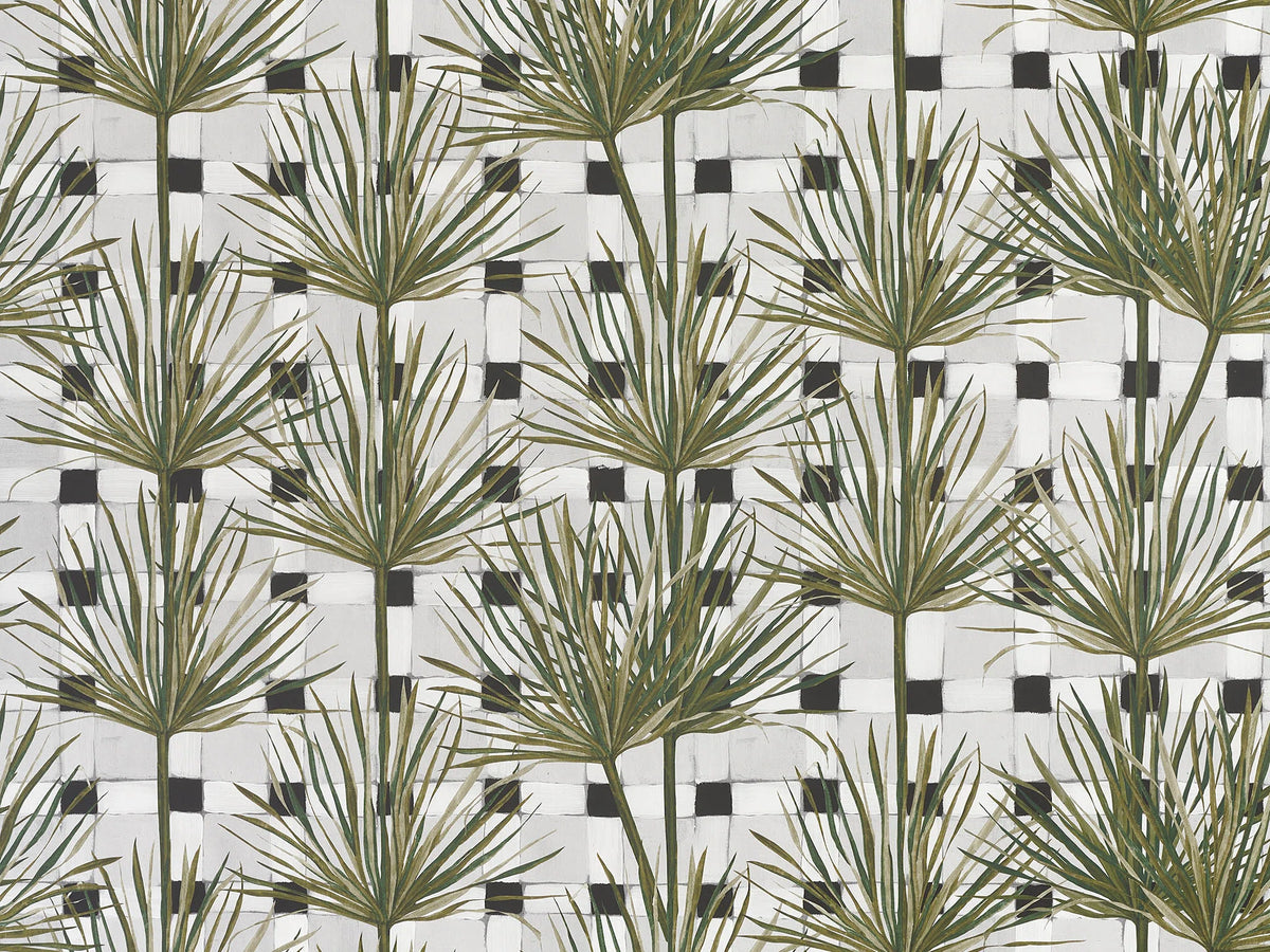 Patio exotique wallpaper in Fusain