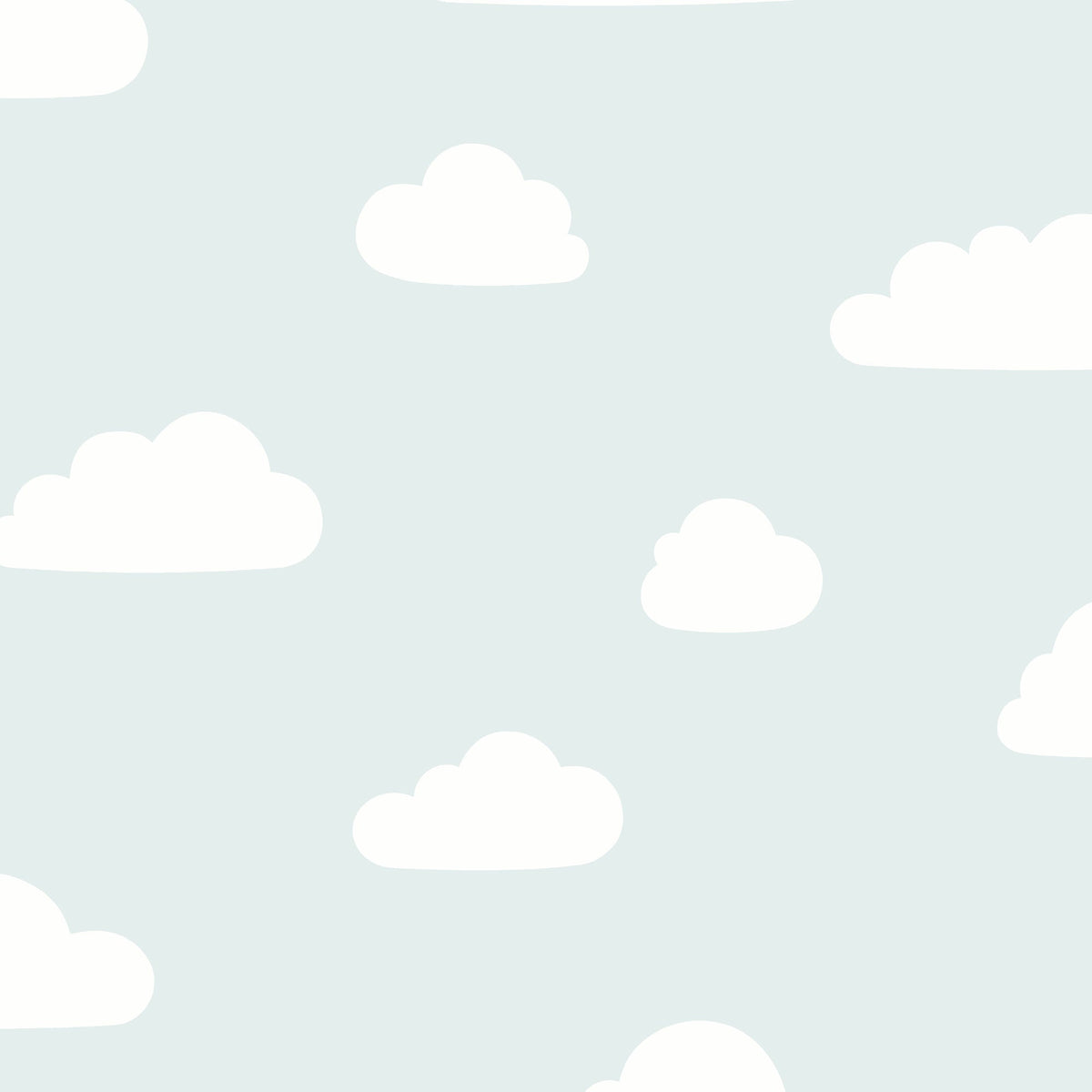 Clouds Wallpaper - Aqua Pastel pattern